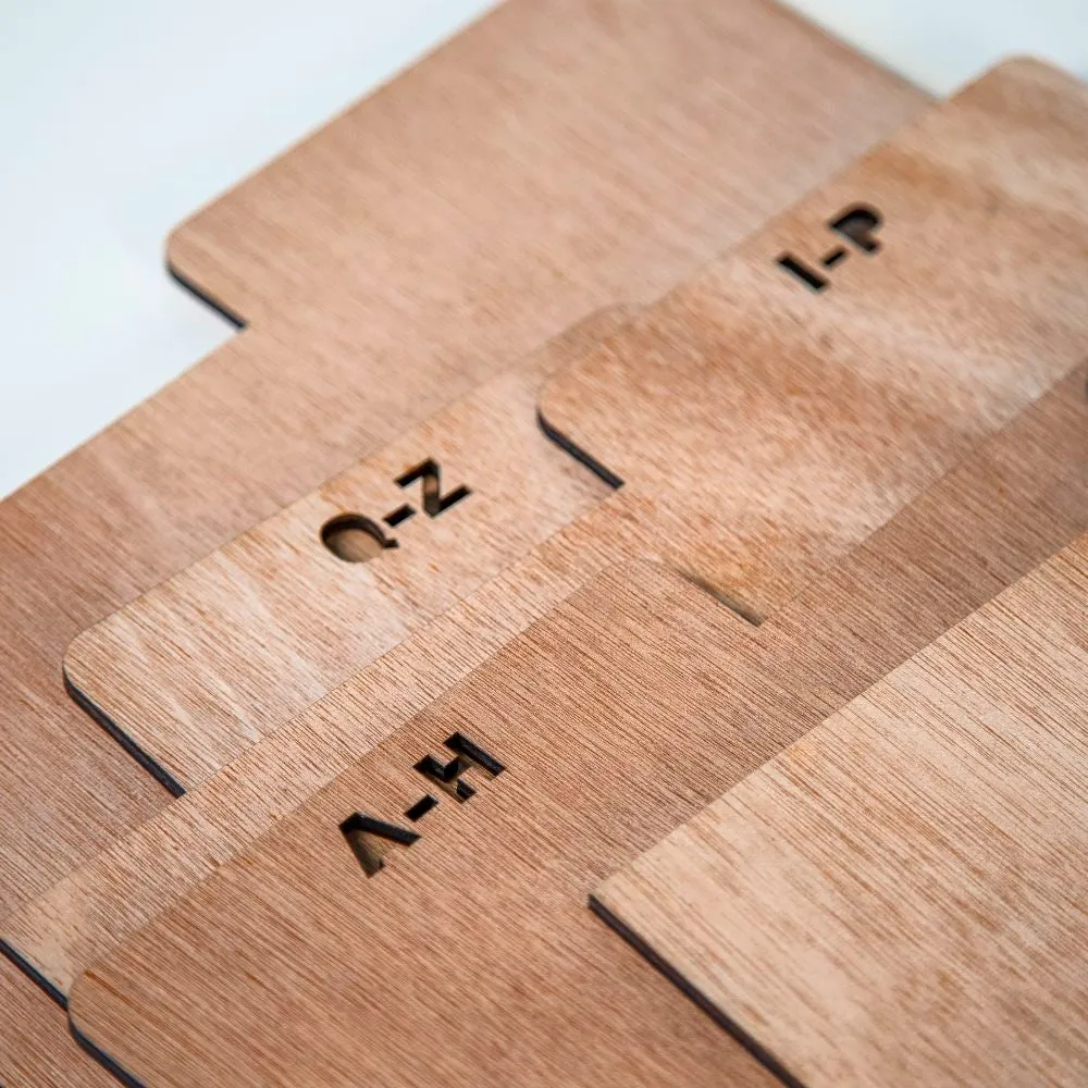 Crosley A-Z skivavdelare trä för LP natural