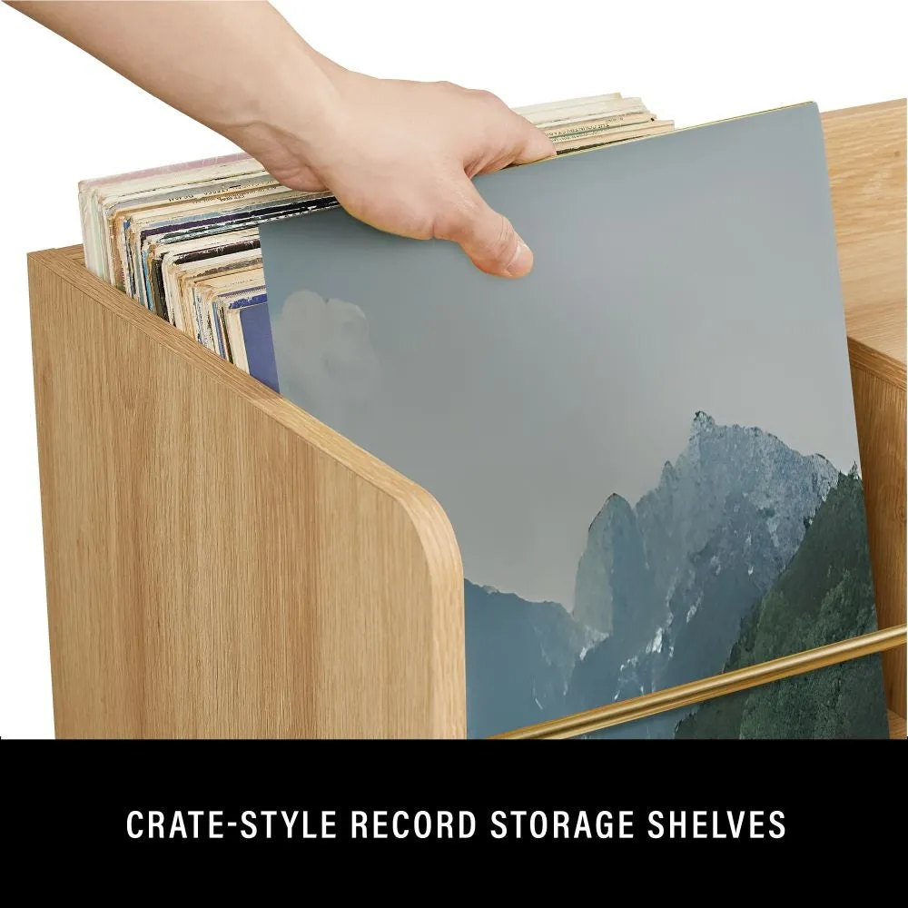 Crosley Maeve skivspelarskåp ask vinylförvaring
