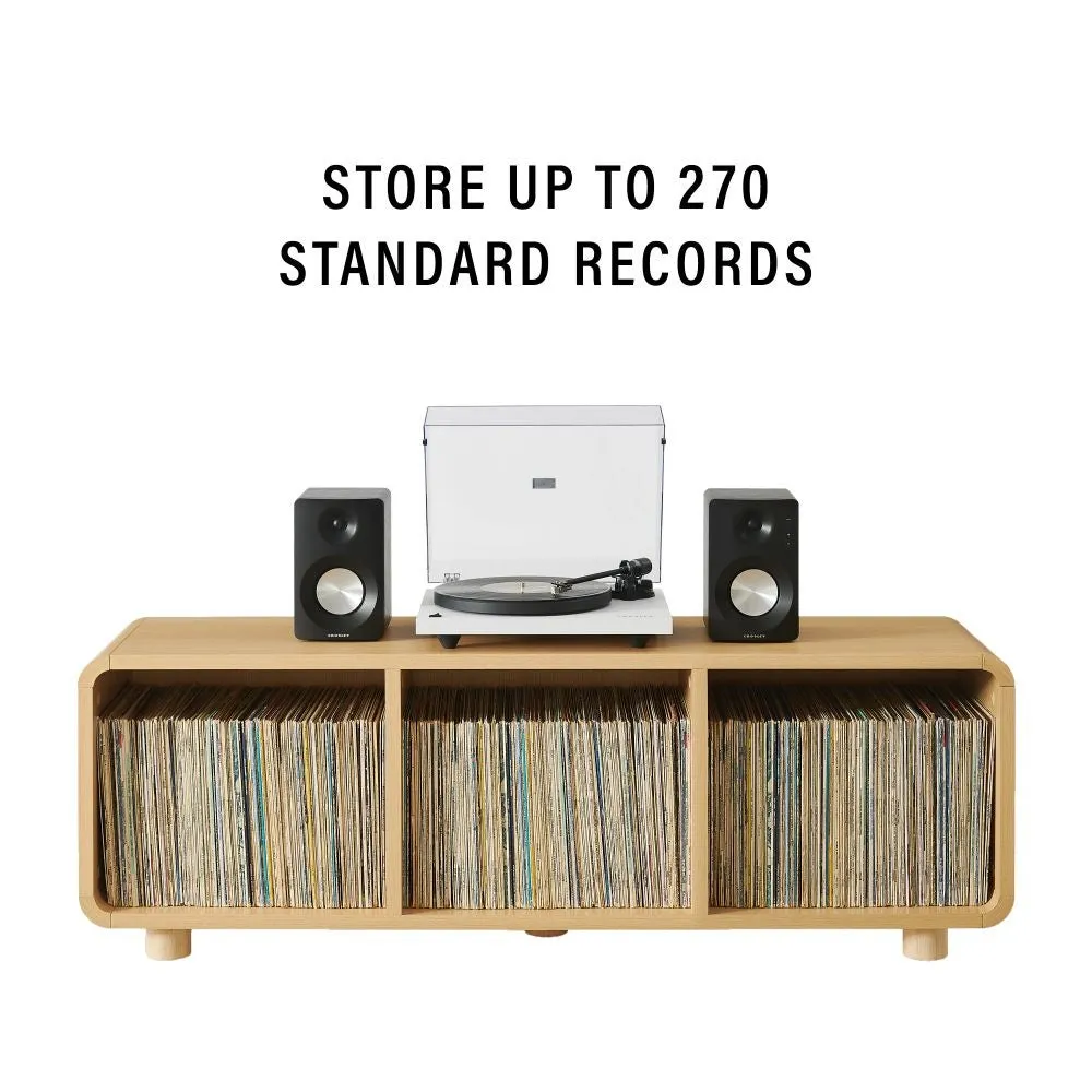 Crosley Zoe Large skivspelarbänk ask vinylförvaring