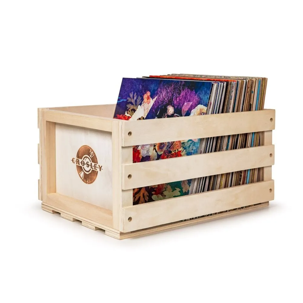 Crosley skivback trä naturlig vinylförvaring