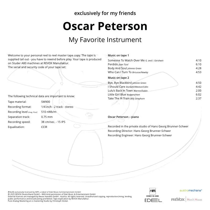Revox Peterson My Favorite Instrument rullband standard master