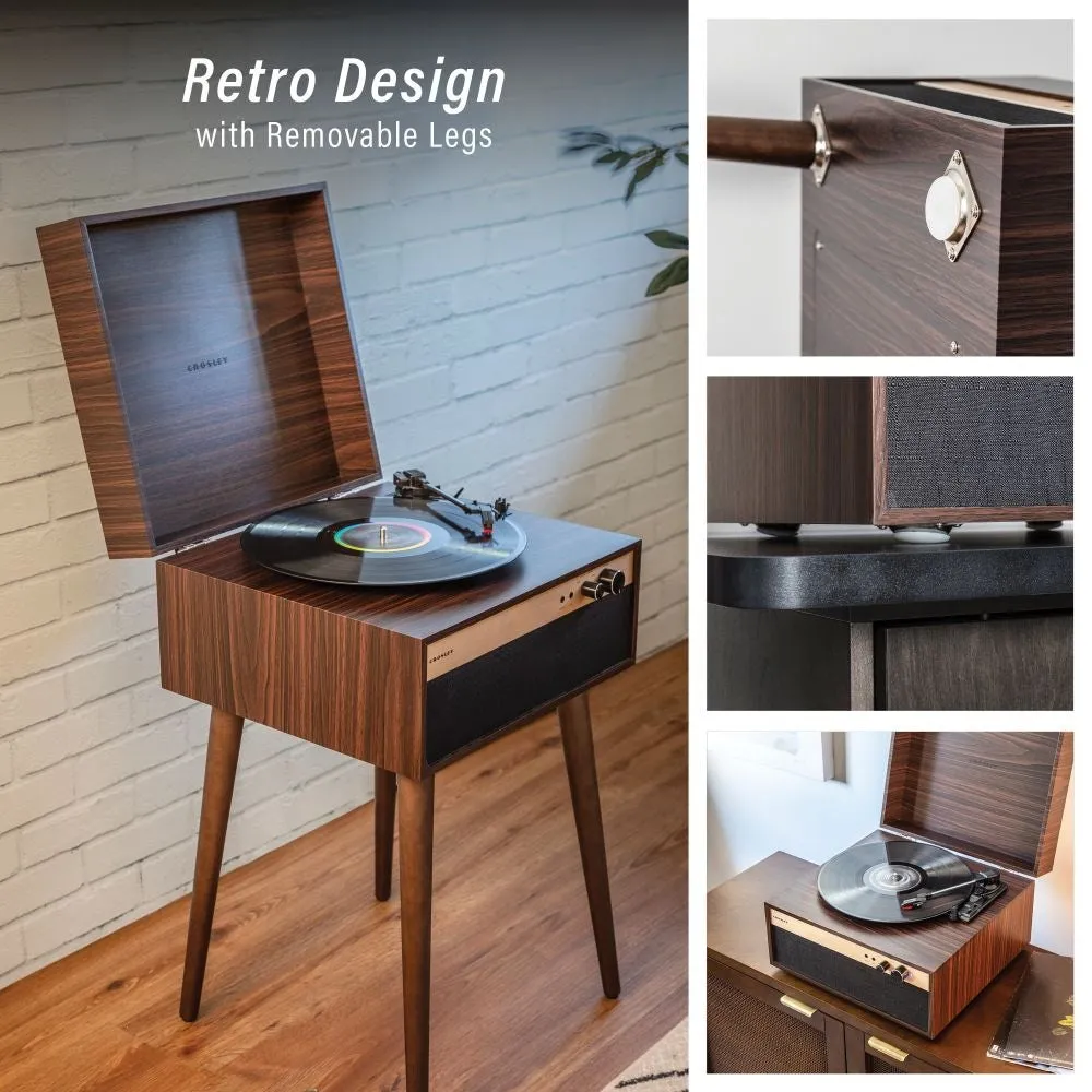 Crosley Jasper skivspelare med högtalare valnöt