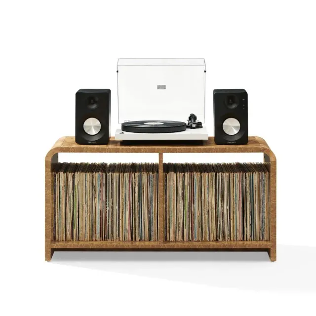 Crosley Ingrid skivspelarstativ vinylförvaring lönn