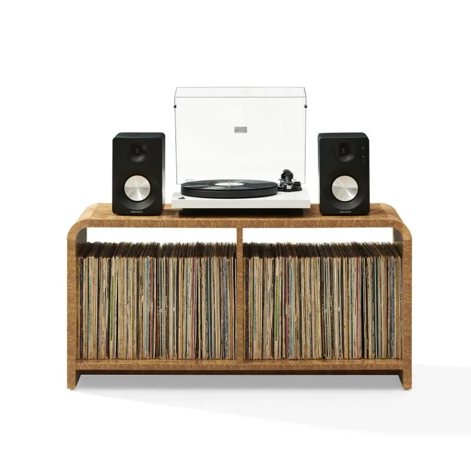 Crosley Ingrid skivspelarstativ vinylförvaring lönn
