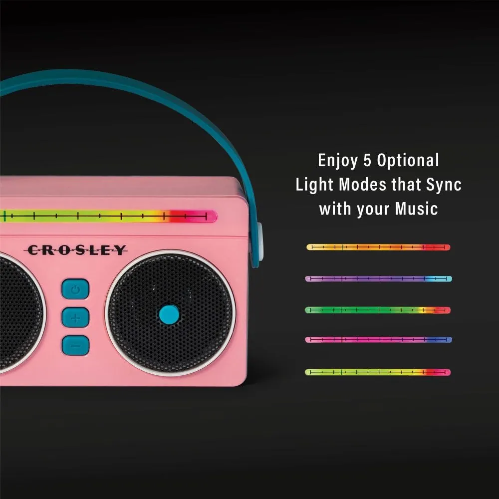 Crosley Mini Boombox bluetooth-högtalare Flamingo bärbar
