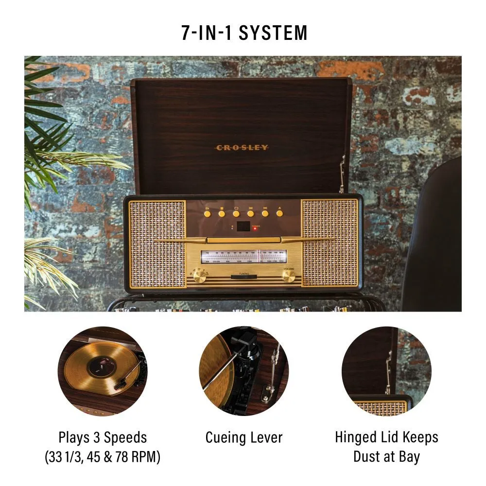 Crosley Rhapsody 7-i-1 skivspelare mahogny CD