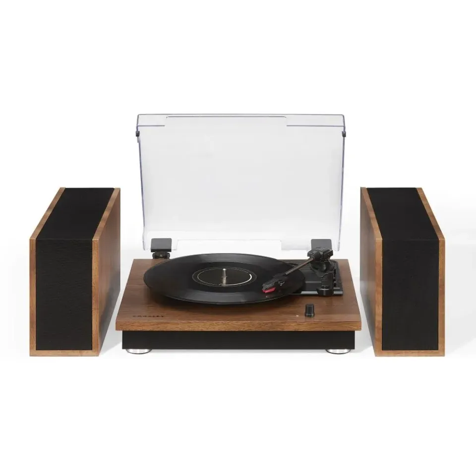 Crosley Riff skivspelare med högtalare valnöt