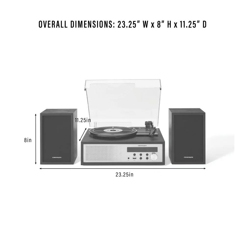 Crosley Sloane skivspelare svart remdrift bluetooth