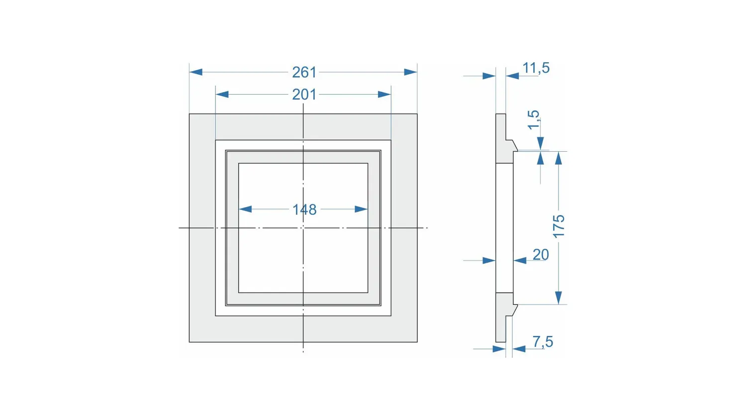 Revox I52 Trimless monteringssats infälld tak 261 mm