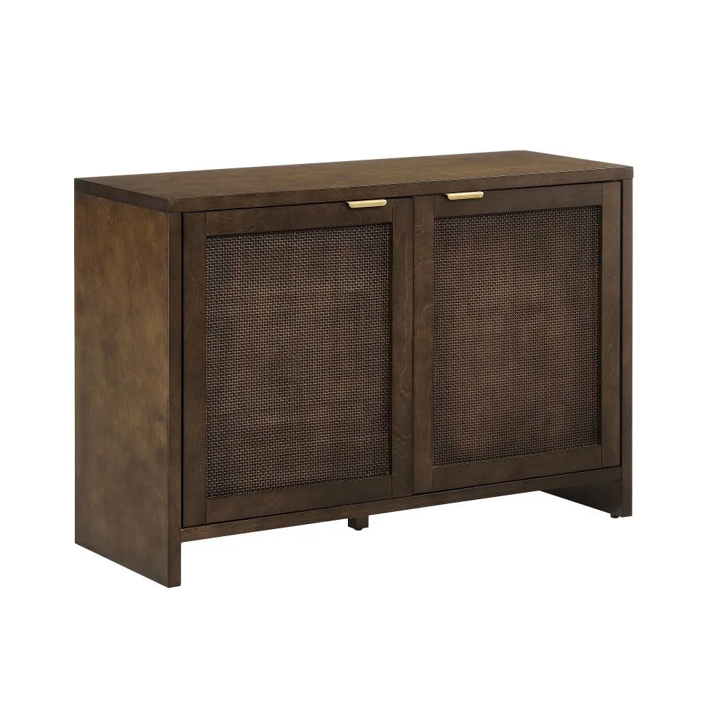 Crosley Kenji mediabänk Dark Brown med skivförvaring
