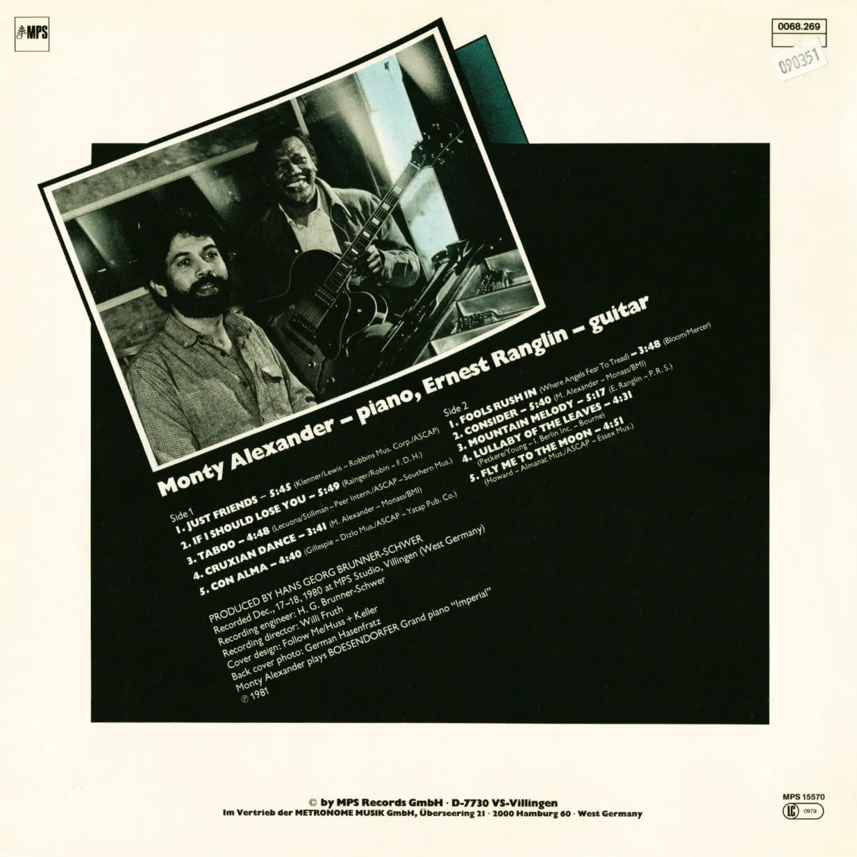 Revox Monty Alexander Ranglin Untitled masterband studio