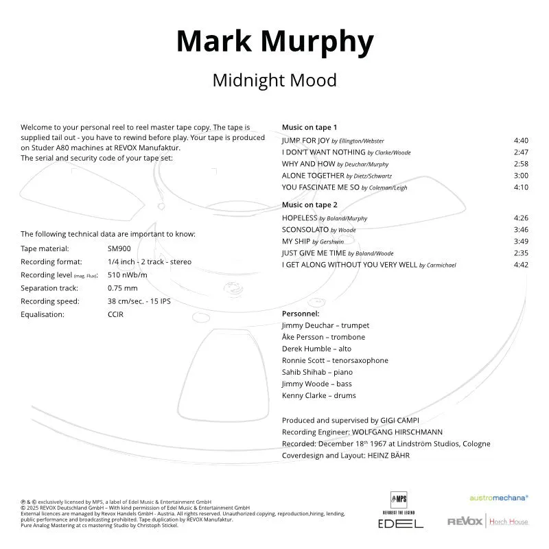 Revox Mark Murphy Midnight Mood masterband Standard