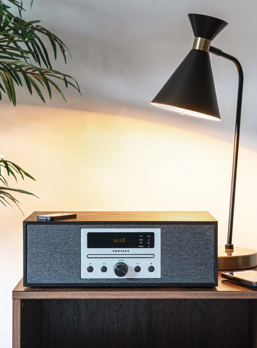 Crosley Finn Radio CD-spelare med högtalare svart Bluetooth
