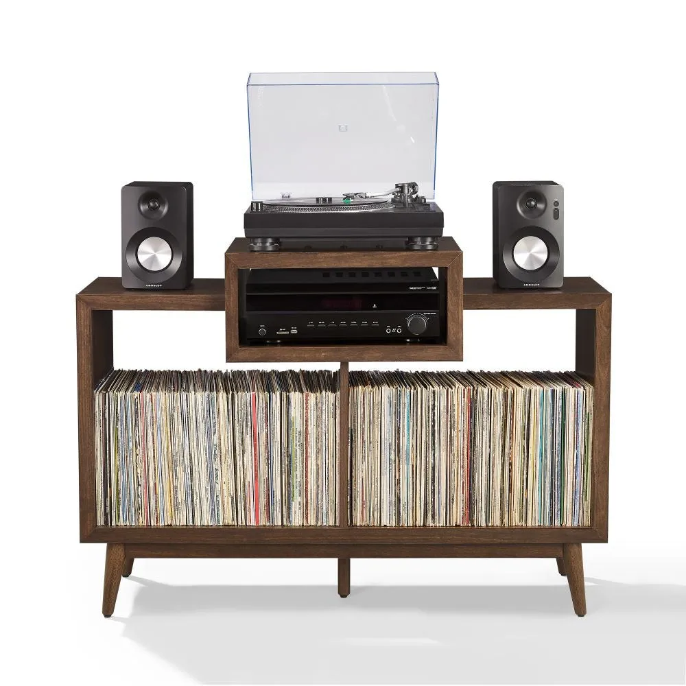 Crosley Nashville skivspelarställ brun vinylförvaring
