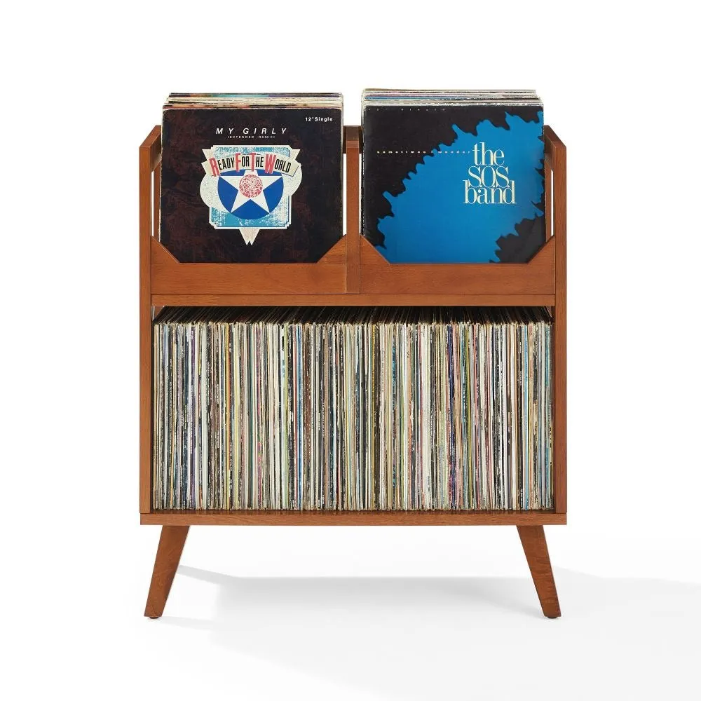 Crosley Asheville Medium vinylbänk valnöt lagring