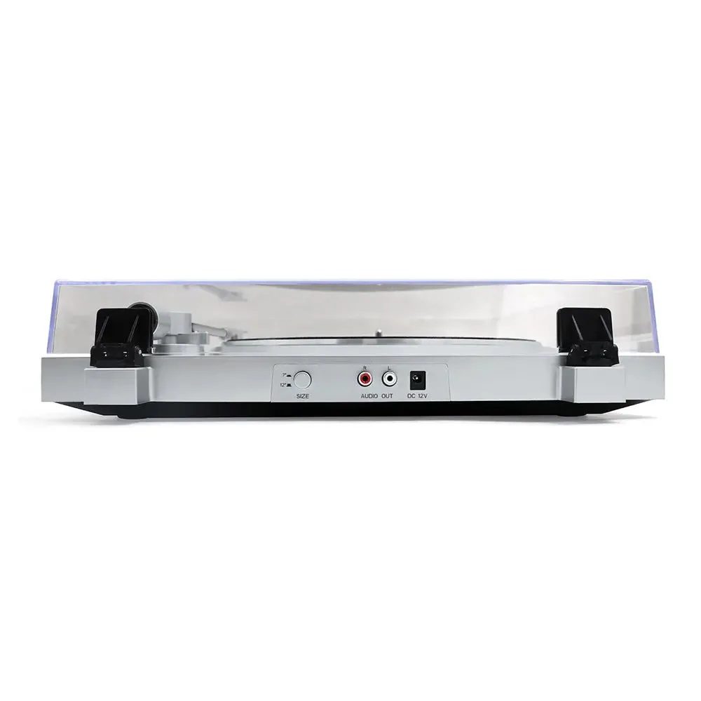 CoolGeek TS-01 automatisk skivspelare ljusgrå remdrift