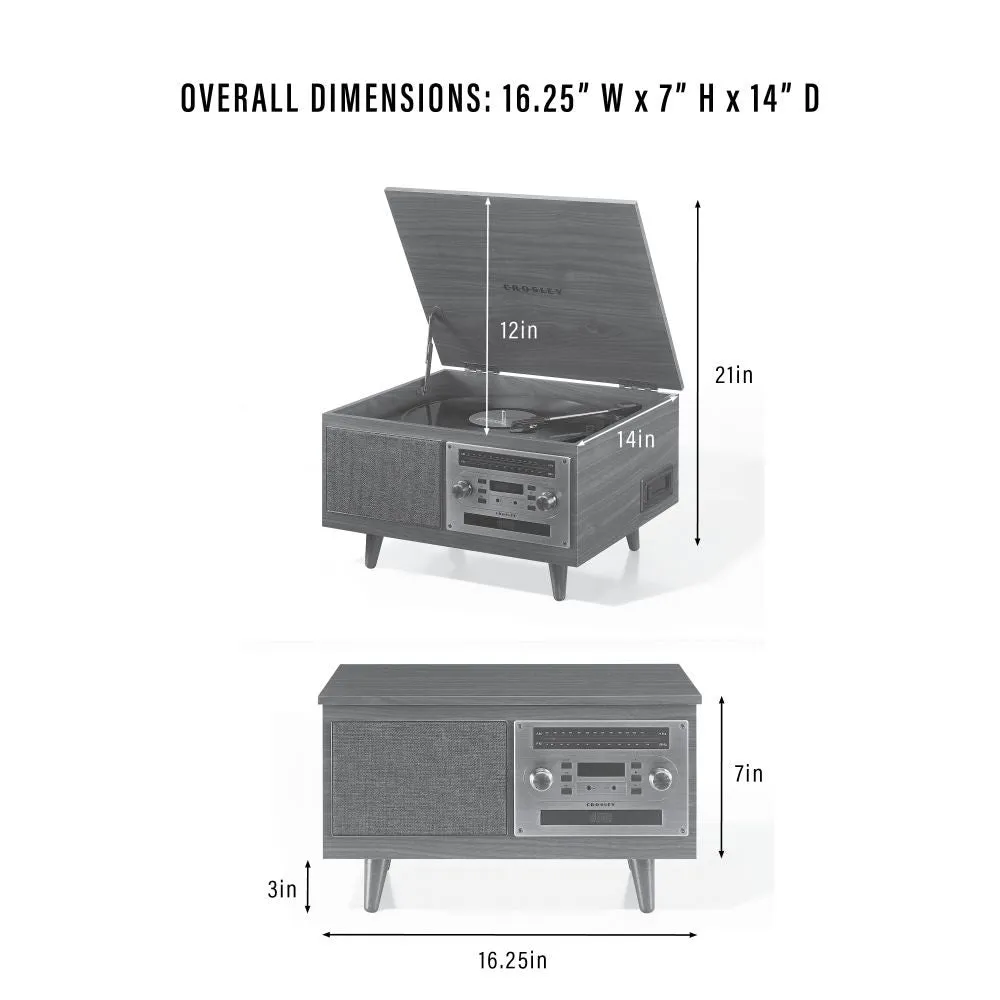 Crosley Serenade 8-i-1 skivspelare valnöt