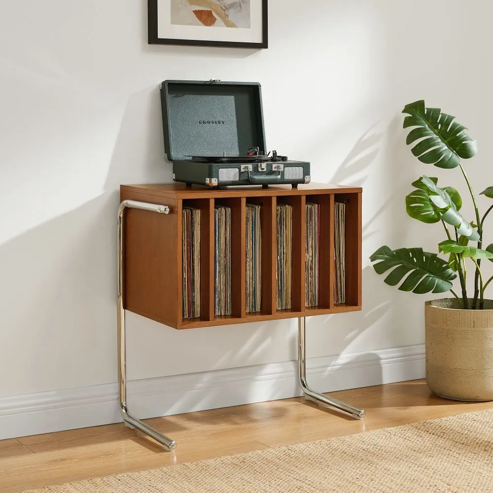 Crosley Lily skivspelarställ valnöt vinylförvaring