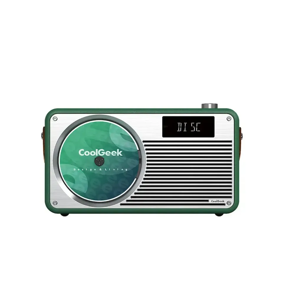 CoolGeek VS-02 bärbar cd-spelare grön FM Bluetooth