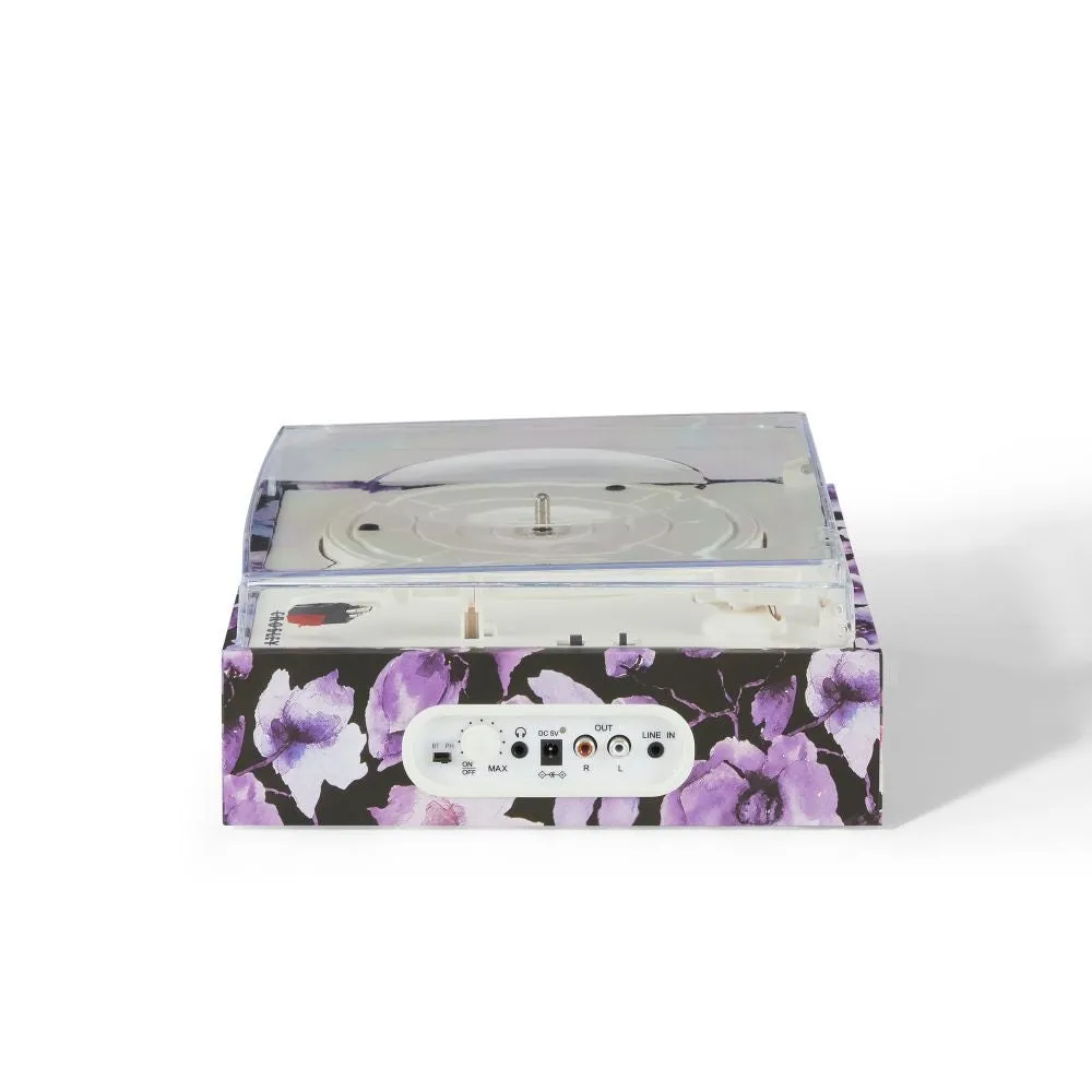 Crosley Fusion skivspelare med väska blå blommig