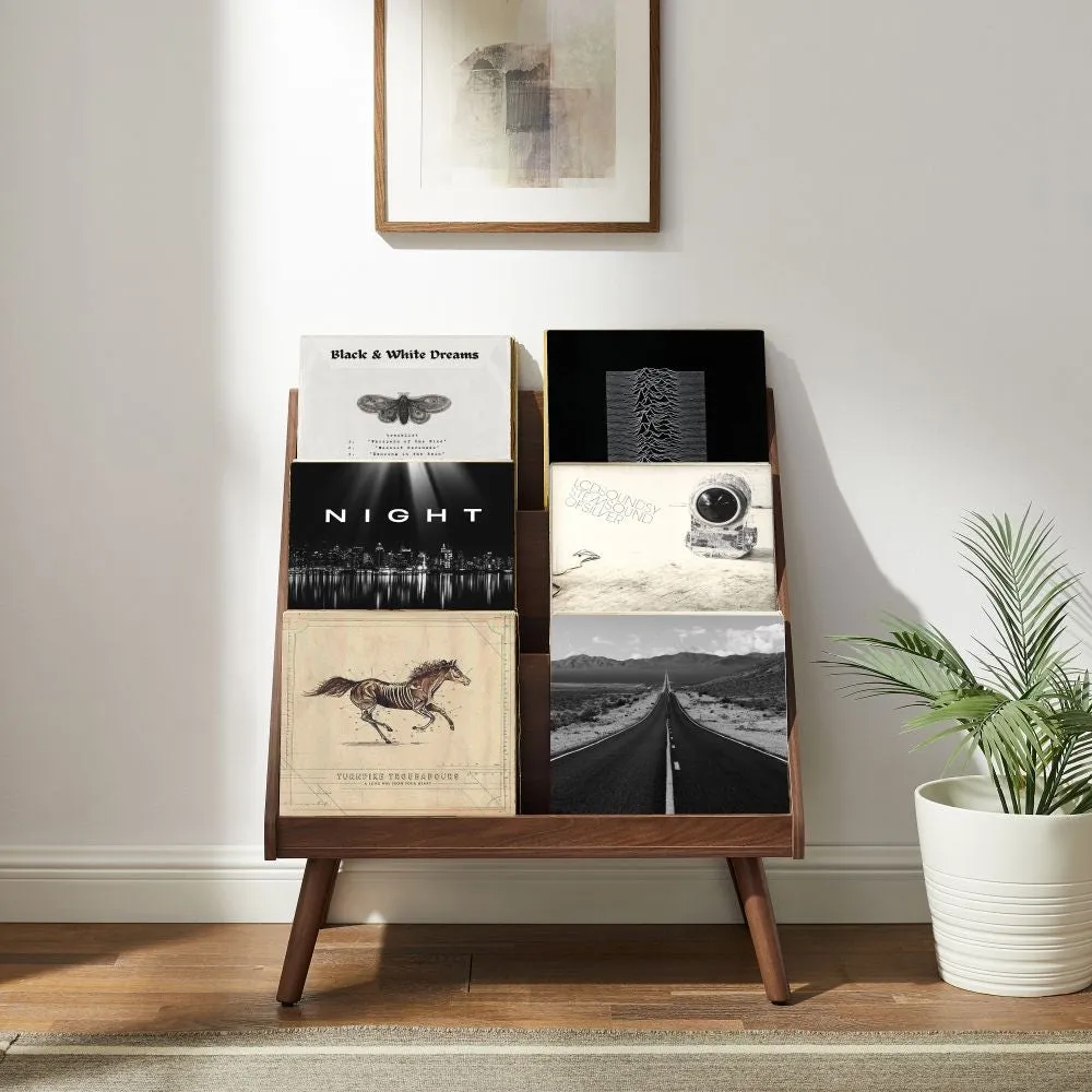 Crosley Liam skivställ valnöt medium vinyl